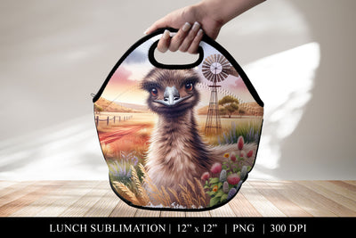 Emu Lunch Bag Sublimation PNG Sublimation BijouBay 
