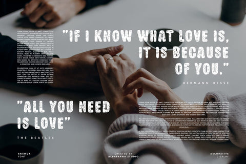 Enamor - Display Font Font Alpaprana Studio 