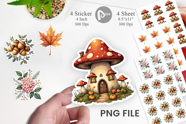 Enchanted Autumn Forest Sticker Sublimation artnoy 