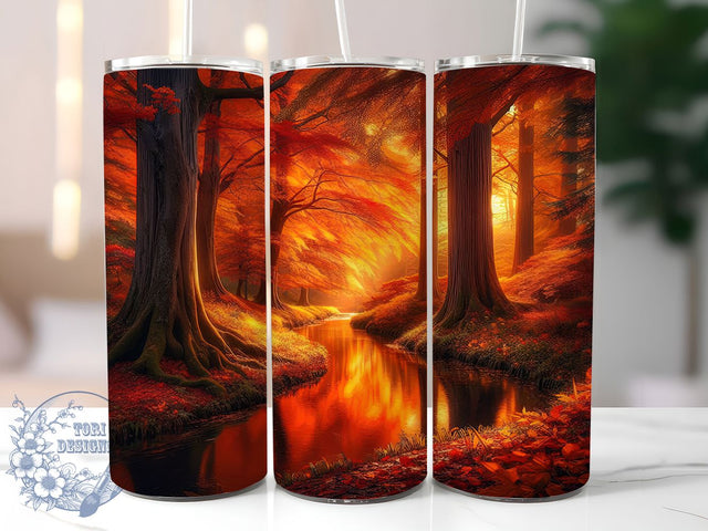 Enchanted Autumn Forest Tumbler, Magical Nature Wrap, 20oz Tumbler Sublimation, Enchanted Fall Landscape Design, Rustic Woodland Sublimation, Golden Leaves Tumbler, Mystical Forest Wrap Sublimation ToriDesigns 