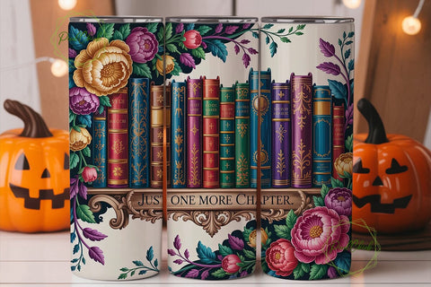 Enchanted Bookshelf 20oz Tumbler Wrap Sublimation PixelChick 
