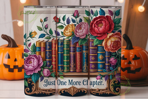 Enchanted Bookshelf 20oz Tumbler Wrap Sublimation PixelChick 