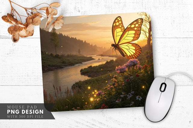 Enchanted Butterfly Bliss Mouse Pad Sublimation Regulrcrative 