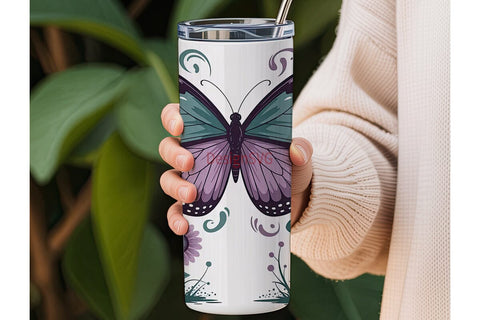 Enchanted Butterfly & Fairy Tumbler Wrap Sublimation DesignSVG 