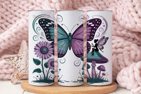 Enchanted Butterfly & Fairy Tumbler Wrap Sublimation DesignSVG 