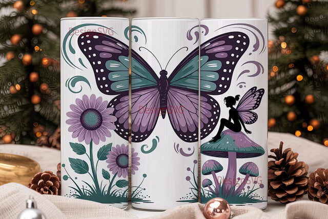 Enchanted Butterfly & Fairy Tumbler Wrap Sublimation DesignSVG 