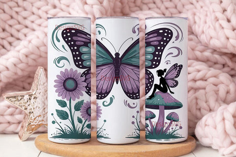 Enchanted Butterfly & Fairy Tumbler Wrap Sublimation DesignSVG 