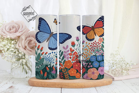 Enchanted Butterfly Floral 20oz Wrap Sublimation sassyprint 