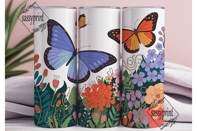 Enchanted Butterfly Floral 20oz Wrap Sublimation sassyprint 