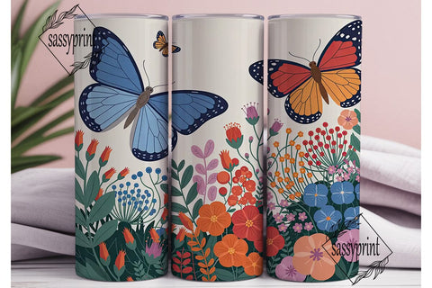 Enchanted Butterfly Floral 20oz Wrap Sublimation sassyprint 