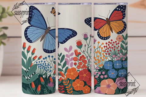 Enchanted Butterfly Floral 20oz Wrap Sublimation sassyprint 