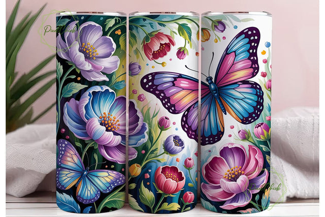 Enchanted Butterfly Garden 20oz Tumbler Sublimation PixelChick 