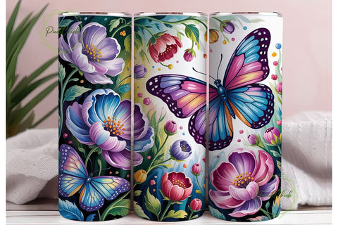 Enchanted Butterfly Garden 20oz Tumbler Sublimation PixelChick 