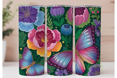 Enchanted Butterfly Garden 20oz Tumbler Sublimation PixelChick 