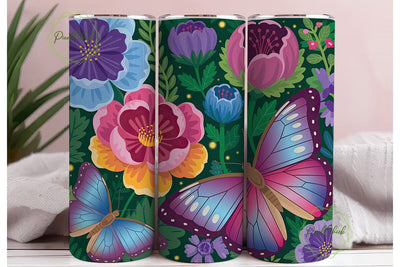 Enchanted Butterfly Garden 20oz Tumbler Sublimation PixelChick 