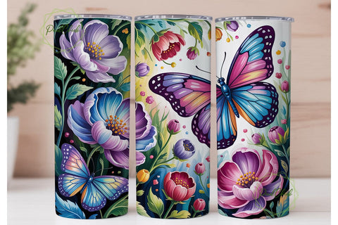 Enchanted Butterfly Garden 20oz Tumbler Sublimation PixelChick 