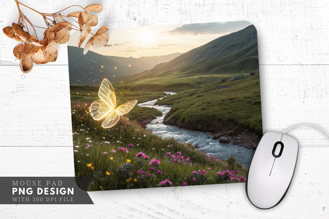 Enchanted Butterfly Glow Mouse Pad SVG Regulrcrative 