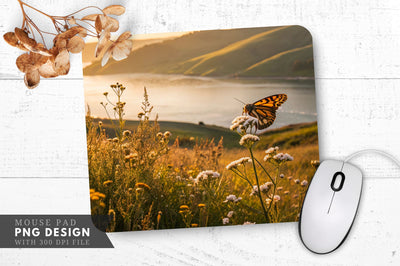 Enchanted Butterfly Meadow Mouse Pad Design Sublimation Regulrcrative 