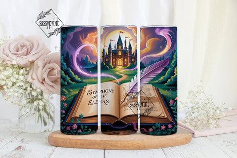Enchanted Castle Book 20oz Tumbler Wrap Sublimation sassyprint 