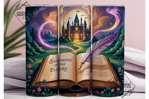 Enchanted Castle Book 20oz Tumbler Wrap Sublimation sassyprint 