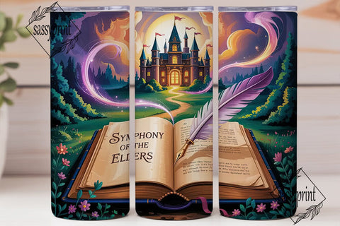 Enchanted Castle Book 20oz Tumbler Wrap Sublimation sassyprint 