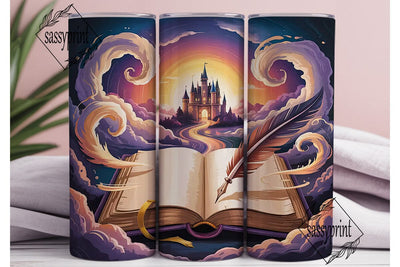 Enchanted Castle Book 20oz Tumbler Wrap Sublimation sassyprint 