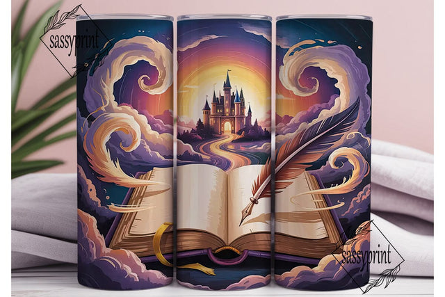 Enchanted Castle Book 20oz Tumbler Wrap Sublimation sassyprint 
