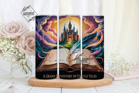 Enchanted Castle Book 20oz Tumbler Wrap Sublimation sassyprint 
