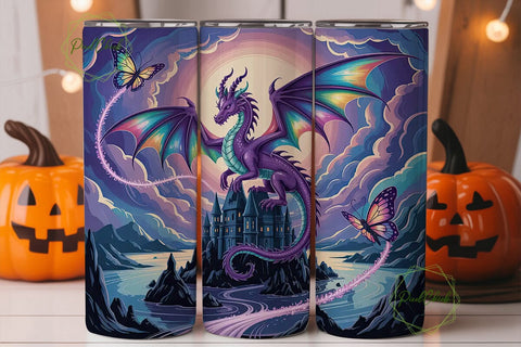 Enchanted Dragon 20oz Tumbler Wrap Sublimation PixelChick 