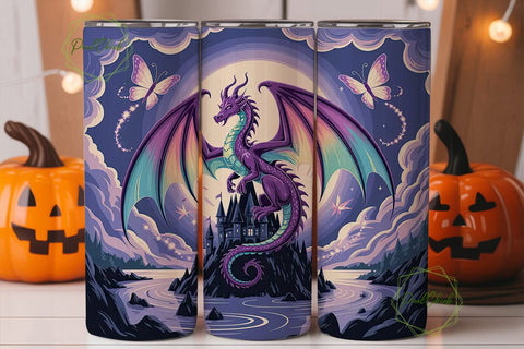 Enchanted Dragon 20oz Tumbler Wrap Sublimation PixelChick 