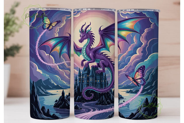 Enchanted Dragon 20oz Tumbler Wrap Sublimation PixelChick 