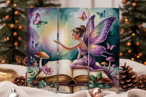 Enchanted Fairy Book 20oz Tumbler Wrap Sublimation DesignSVG 