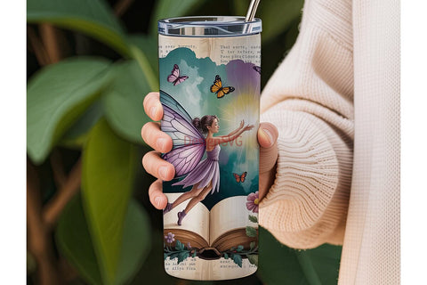Enchanted Fairy Book 20oz Tumbler Wrap Sublimation DesignSVG 