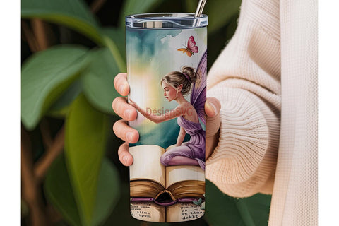 Enchanted Fairy Book 20oz Tumbler Wrap Sublimation DesignSVG 