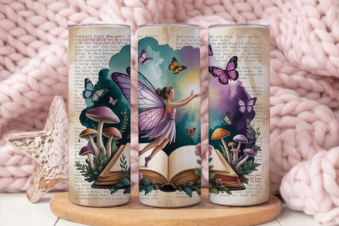 Enchanted Fairy Book 20oz Tumbler Wrap Sublimation DesignSVG 