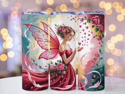 Enchanted Fairy Valentine Tumbler, Magical Love Wrap, Romantic Fairy Cup, 20oz Sublimation Wrap, Stylish Valentine Design Tumbler, Artistic Fairy Heart Cup, Enchanted Love Theme Wrap Sublimation SvggirlplusArt 