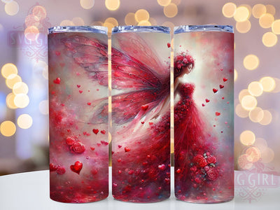 Enchanted Fairy Valentine Tumbler, Magical Love Wrap, Romantic Fairy Cup, 20oz Sublimation Wrap, Stylish Valentine Design Tumbler, Artistic Fairy Heart Cup, Enchanted Love Theme Wrap Sublimation SvggirlplusArt 