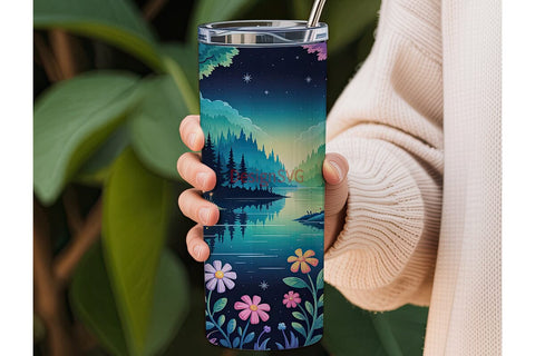 Enchanted Forest 20oz Tumbler Wrap Sublimation DesignSVG 