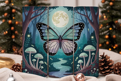 Enchanted Forest Butterfly 20oz Tumbler Sublimation DesignSVG 