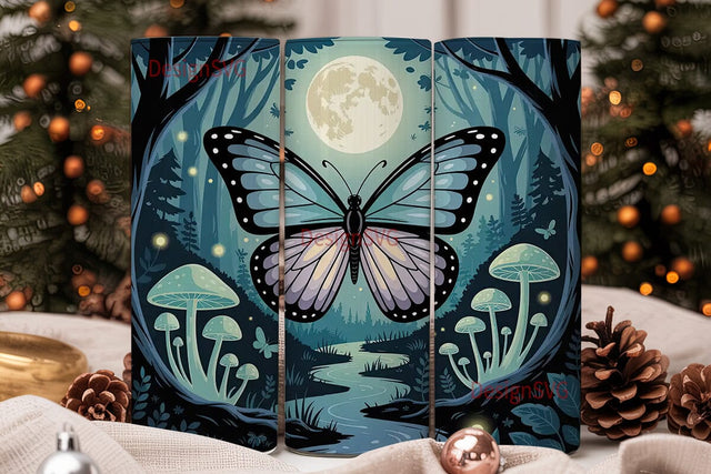 Enchanted Forest Butterfly 20oz Tumbler Sublimation DesignSVG 