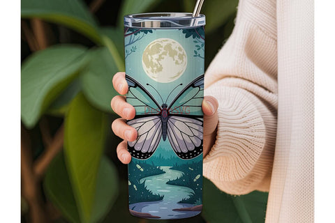 Enchanted Forest Butterfly 20oz Tumbler Sublimation DesignSVG 