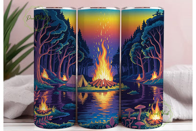 Enchanted Forest Campfire 20oz Tumbler Sublimation PixelChick 