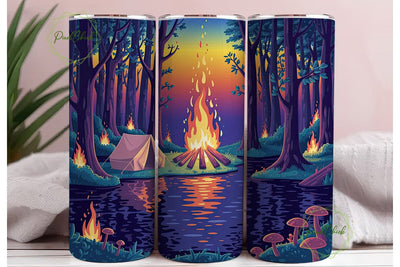 Enchanted Forest Campfire 20oz Tumbler Sublimation PixelChick 