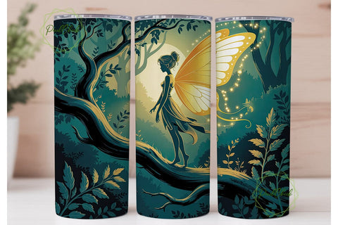 Enchanted Forest Fairy 20oz Tumbler Wrap Sublimation PixelChick 