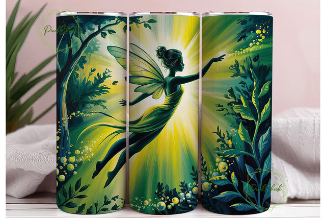 Enchanted Forest Fairy 20oz Tumbler Wrap Sublimation PixelChick 