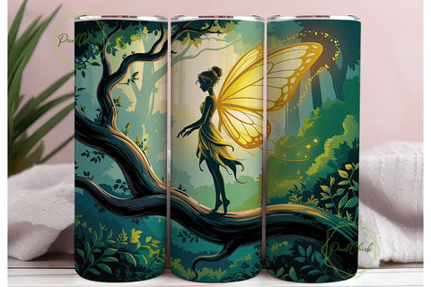 Enchanted Forest Fairy 20oz Tumbler Wrap Sublimation PixelChick 