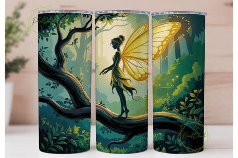 Enchanted Forest Fairy 20oz Tumbler Wrap Sublimation PixelChick 