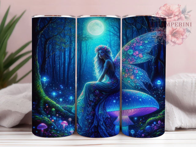 Enchanted Forest Fairy Tumbler, Mystical Fantasy Theme, Enchanted Forest Design, Magical Creature Artwork, Whimsical Style, Ethereal Glow Effect, Tumbler Wrap, Sublimation Design, 20oz Tumbler, Fantasy Sublimation Li Zamperini 