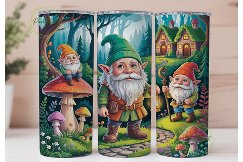 Enchanted Forest Gnomes 20oz Skinny Sublimation PixelChick 