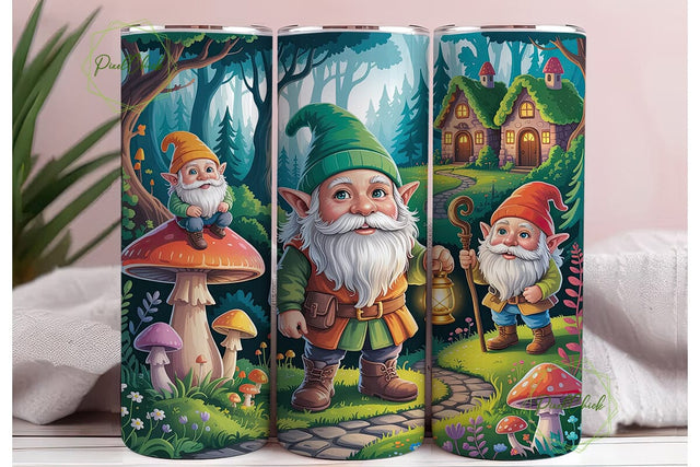 Enchanted Forest Gnomes 20oz Skinny Sublimation PixelChick 